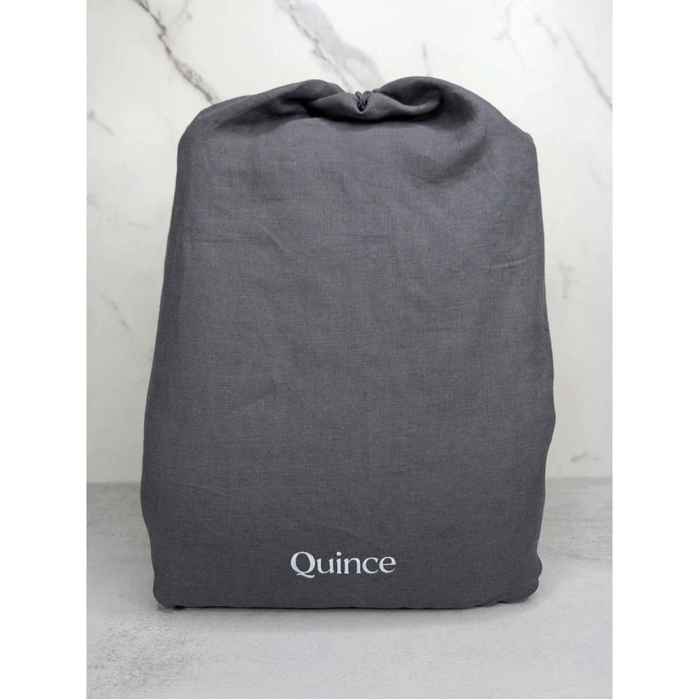 Quince European Linen Duvet Cover King Cal King Nightfall Blue Bedding
